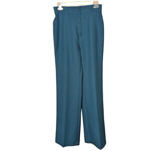 Vintage Levi's Gold Tab Teal‎ High Waist Wide Leg Pants 70s Disco Trousers FLAW